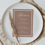 Classic Luxe | Mocha Taupe Border Neutral Wedding Menu<br><div class="desc">These elegant,  luxe wedding menu cards feature a romantic neutral color palette of creamy ivory,  and soft mocha taupe. There is a mix of classic text and modern calligraphy,  along with a border frame,  for a classy and minimalist design perfect for your timeless,  formal,  rustic or western wedding.</div>