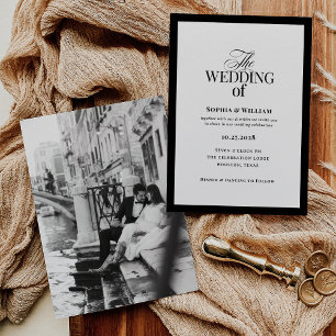 Classic Luxe   Photo Black and White Wedding Invitation