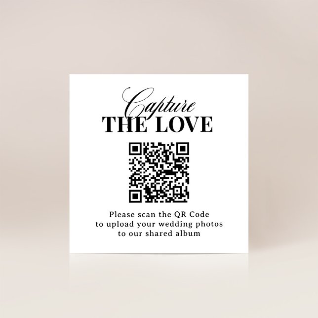Classic Luxe | QR Code Wedding Capture the Love Enclosure Card (Creator Uploaded)