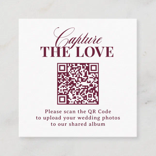 Classic Luxe | QR Code Wedding Capture the Love Enclosure Card | Zazzle
