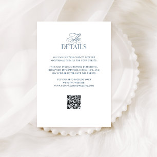 Classic Luxe QR Code Wedding Guest Details Enclosure Card