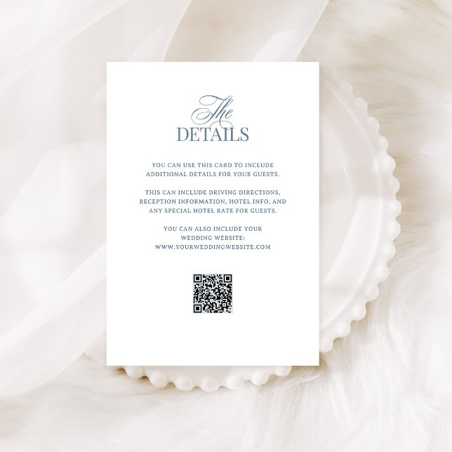 Classic Luxe | QR Code Wedding Guest Details Enclosure Card (Creator Uploaded)