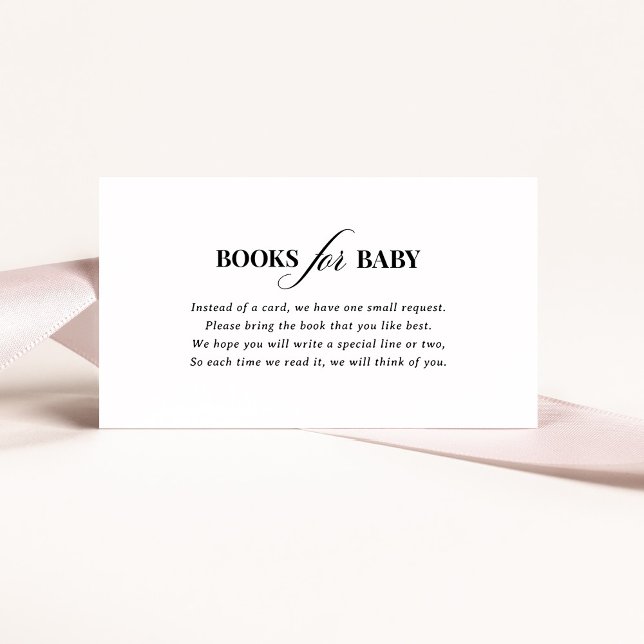 Classic Luxe Simple Black and White Books for Baby Enclosure Card (Creator Uploaded)