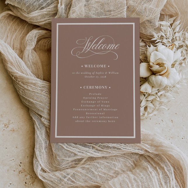 Classic Luxe | Soft Mocha Taupe Neutral Wedding Program (Creator Uploaded)