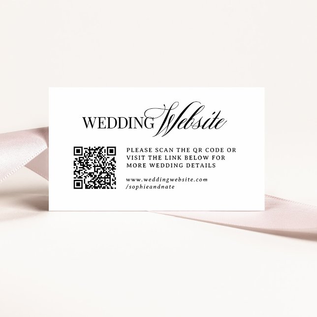 Classic Luxe | Wedding Website QR Code Enclosure Card (Creator Uploaded)