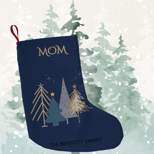 Classic Luxury Faux Gold Christmas Tree Named Small Christmas Stocking
