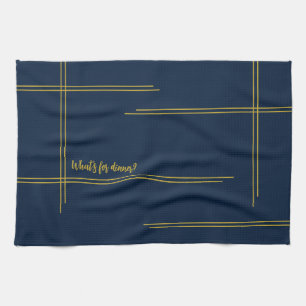 Classic luxury Navy and Gold Dinner? Tea Towel