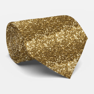 Classic Luxury Sparkly Gold Glitter layered Tie