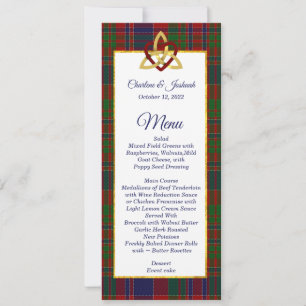 Classic MacDonald Tartan Wedding Menu Invitation