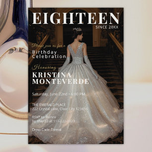 Classic Magazine Style 18th Birthday Invitation