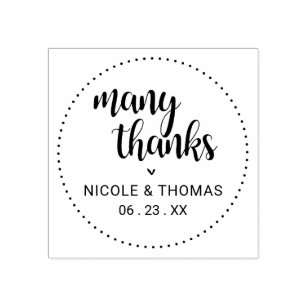 Classic Many Thanks Wedding Favor Rubber Stamp