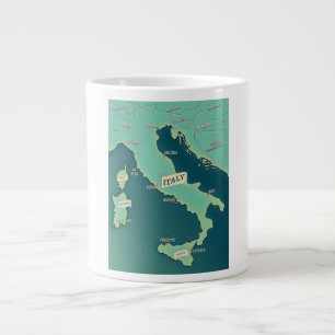 Classic Map Of Italy Large Coffee Mug