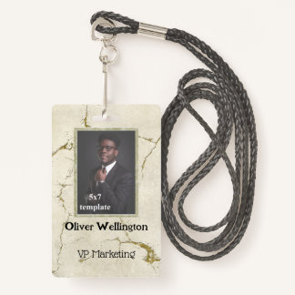 Classic Marble Convention Employee ID Tag ID Badge