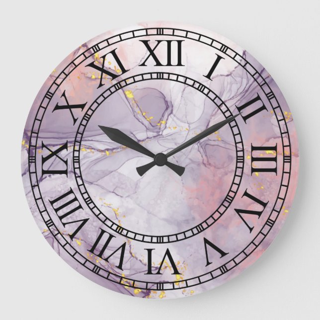 Classic Marble Roman Numerals Wall Clock (Front)