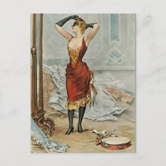 Classic Mardi Gras Woman Postcard (Front)