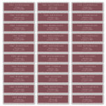 Classic Maroon Burgundy individual wedding address<br><div class="desc">Custom Classic Classic Maroon Burgundy individual wedding address labels  - Ask me if you have any queries
*any colour backer and text</div>