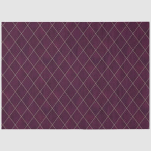 Classic Maroon Velvet Argyle Pattern Luxury Tissue Paper