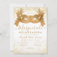 Classic Masquerade Mask Gold Glitter Quinceanera