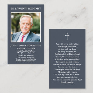 Classic Memorial Photo Funeral Card
