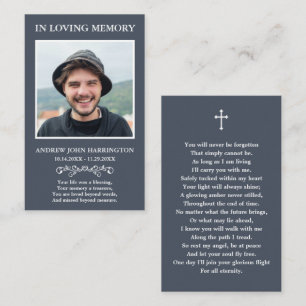Classic Memorial Photo Funeral Card