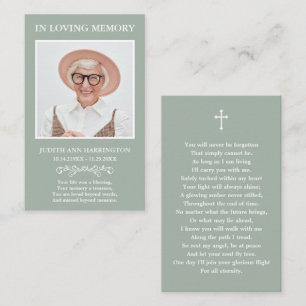 Classic Memorial Photo Funeral Card