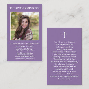 Classic Memorial Photo Funeral Card