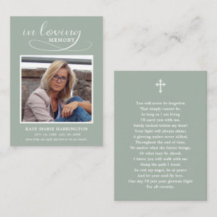 Classic Memorial Photo Funeral Card