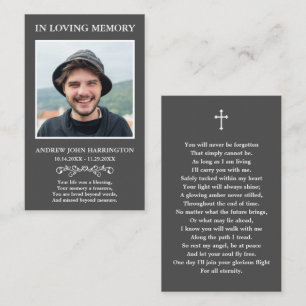 Classic Memorial Photo Funeral Card