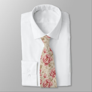 Classic Men Gifts Peonies Floral Tie
