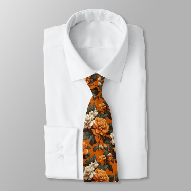 Classic Mens Fashion Gardenias Tie (Tied)