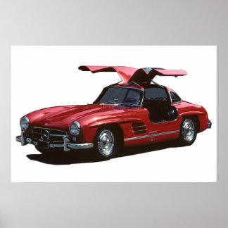 Classic Mercedes Benz SLR300 Gullwing Poster