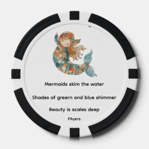Classic Mermaid Skim the Water Poker Chips