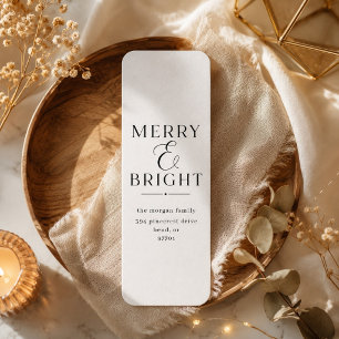 Classic Merry & Bright Christmas Holiday Return Address Label