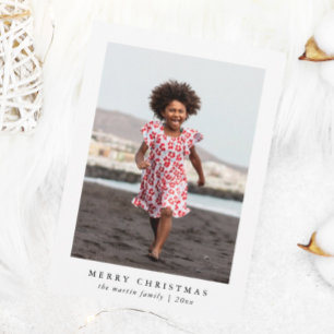 Classic Merry Christmas Dot Print Photo Card