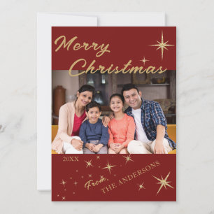 Classic Merry Christmas Family Photo Card