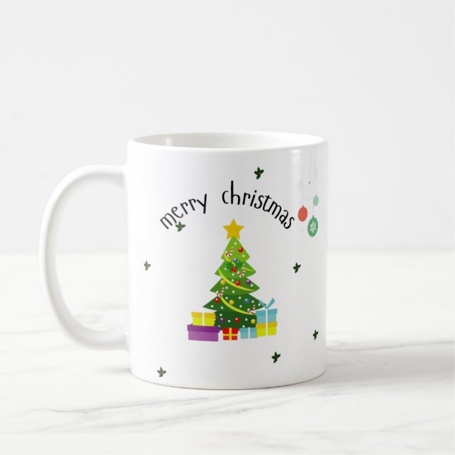 Classic Merry Christmas Holiday Mug (Left)