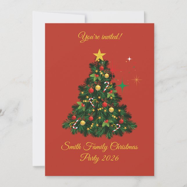 Classic Merry Christmas Invitation (Front)