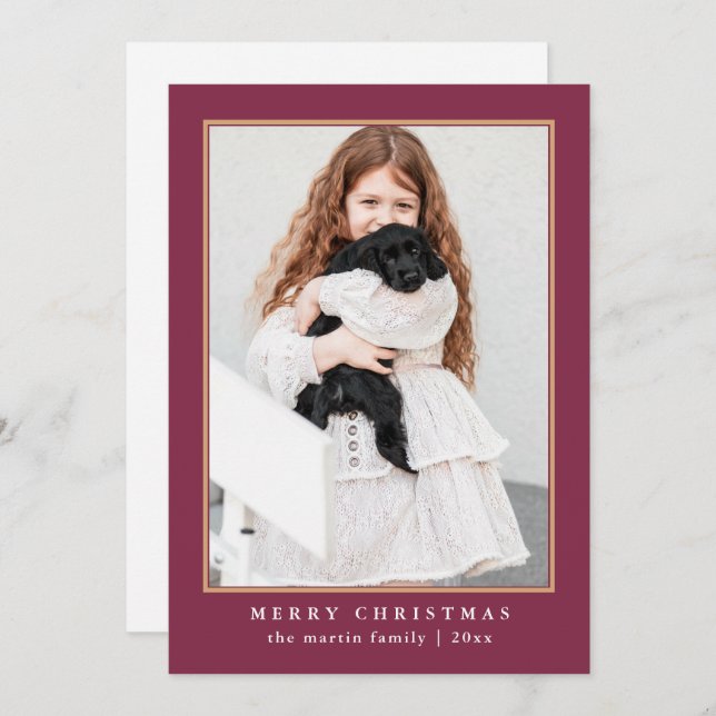 Classic Merry Christmas Red Plaid Print Holiday Ca (Front/Back)