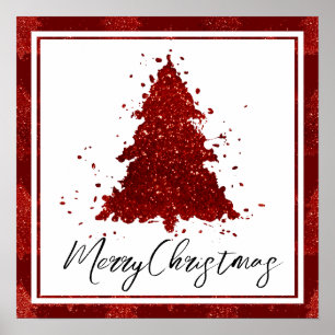 Classic Merry Christmas   Rich Festive Crimson Red Poster