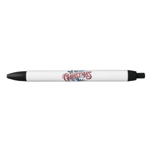 Classic Merry Christmas to All - Festive Holiday A Black Ink Pen