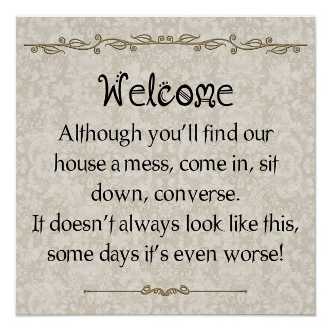 Classic Messy House Apology Poster (Front)