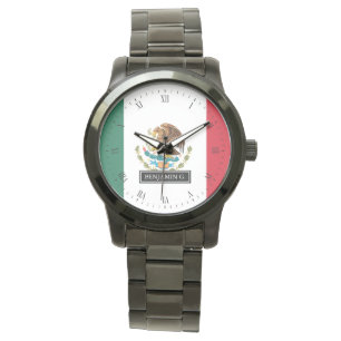 Classic Mexican Flag Custom Name Watch