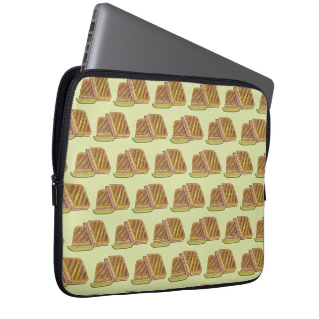 Classic Miami Cuban Sandwich Ham Pork Swiss Cheese Laptop Sleeve (Front Right)