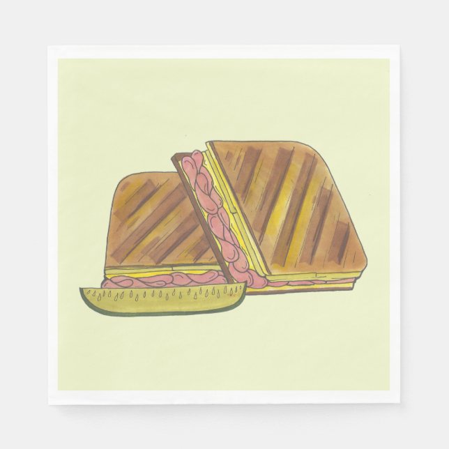 Classic Miami Cuban Sandwich Ham Pork Swiss Cheese Napkin (Front)