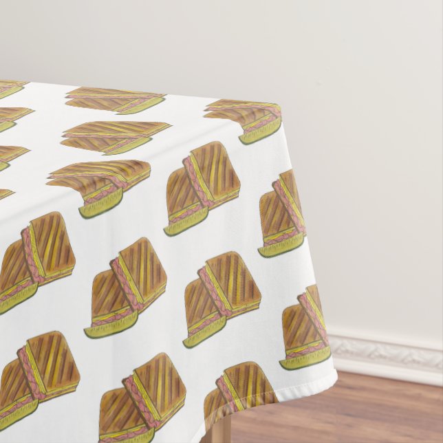Classic Miami Cuban Sandwich Ham Pork Swiss Cheese Tablecloth (In Situ)