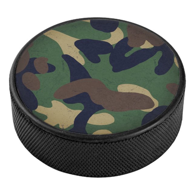 Classic Military Camo Pattern Hockey Puck (3/4)