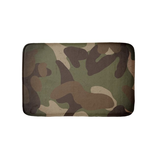Classic Military Camouflage Pattern Bath Mat (Front)