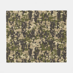 Classic Military Digital Camo Pattern Fleece Blanket