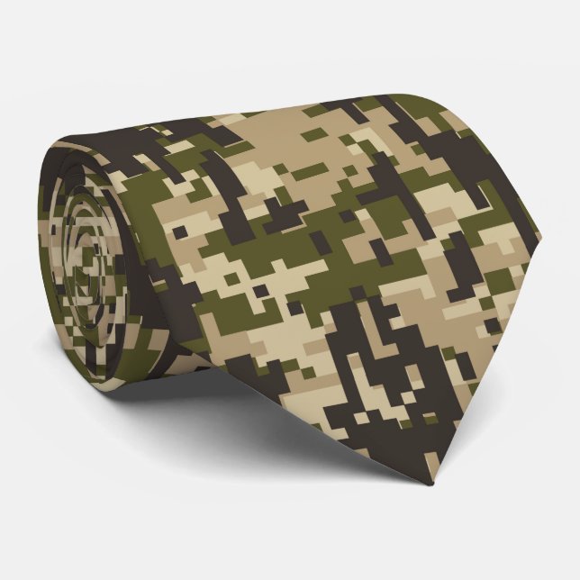 Classic Military Digital Camo Pattern Tie (Rolled)