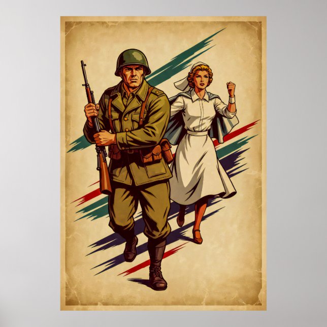 Classic Military Recruitment Poster in Retro Style (Front)